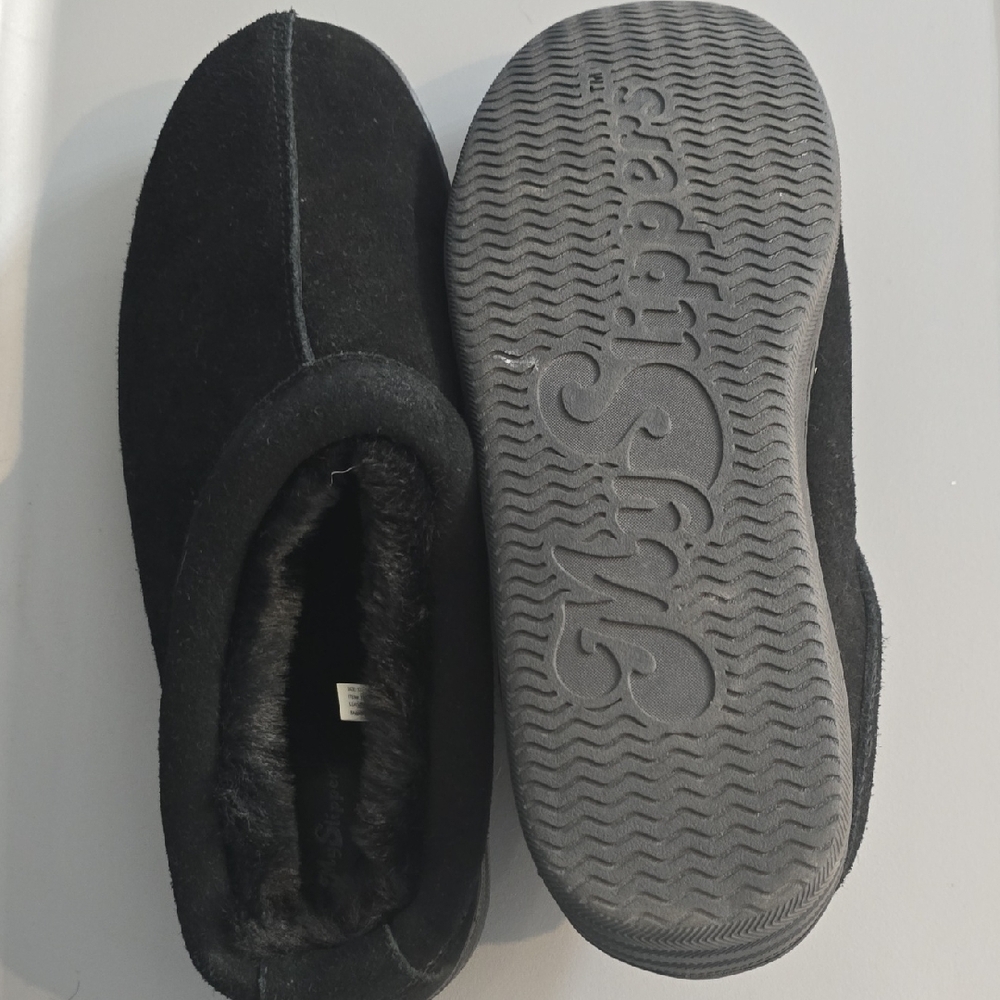 New Cozy Black Suede My Slippers for Men Size 12 - Picture 3 of 4